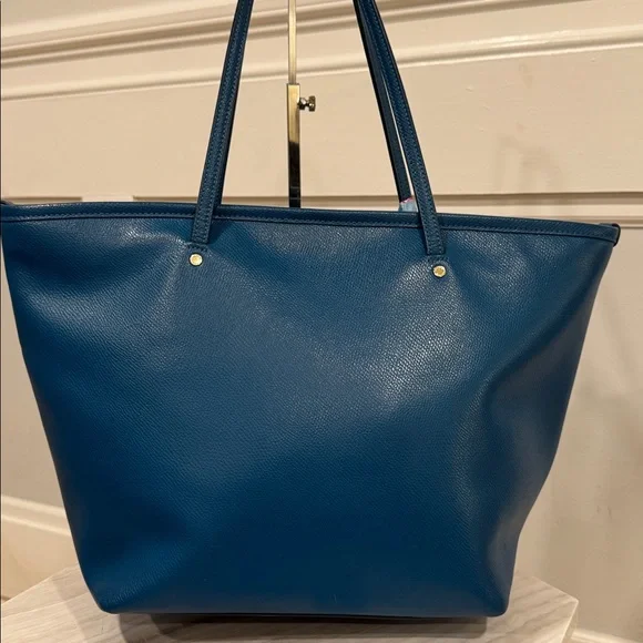 Coach Taxi Teal Leather Tote Bag - Picture 8 of 17